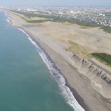 中田島砂丘を上空から撮影した画像